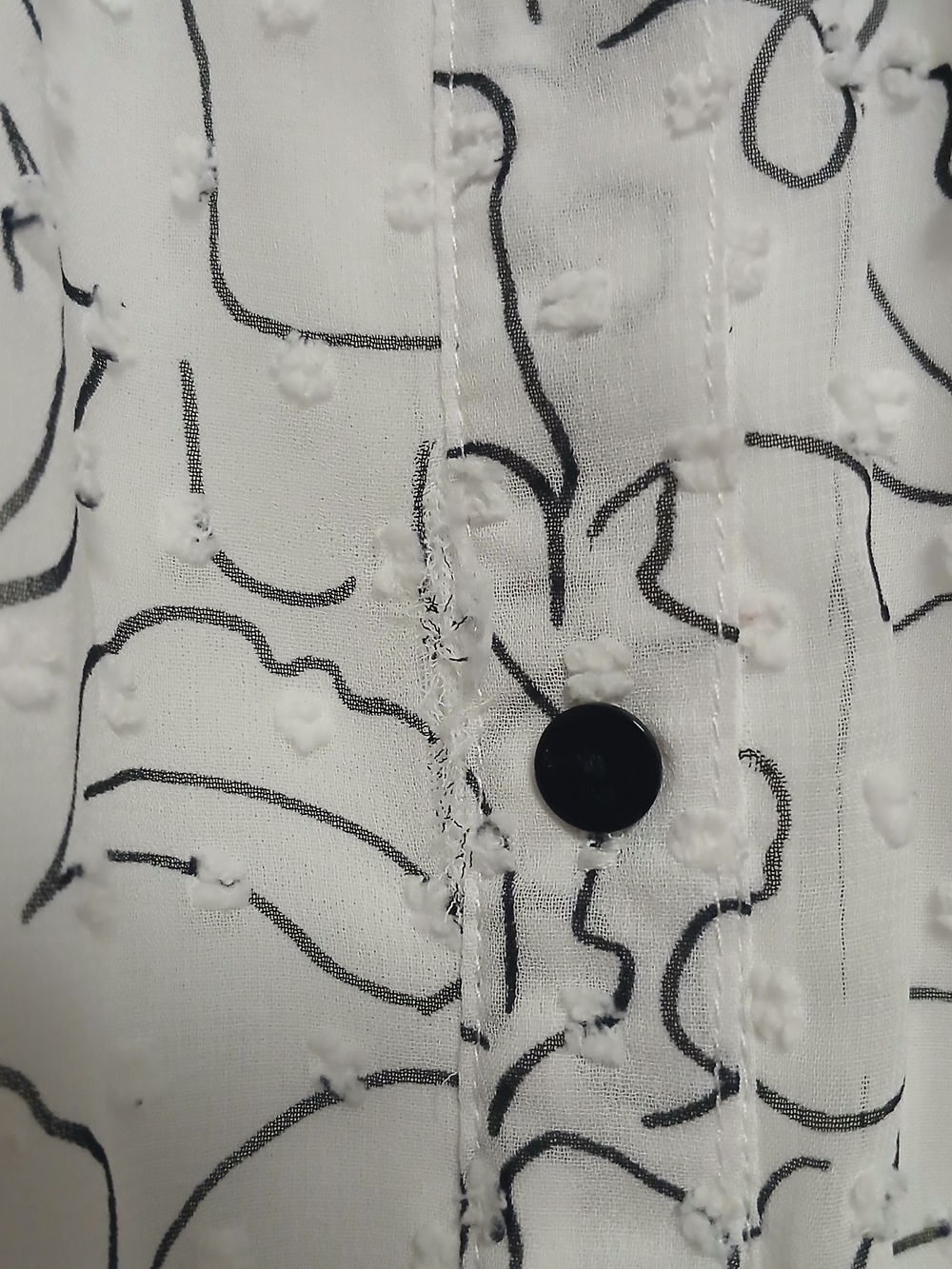 Studio B White Floral Print Ruffle Button-Front Blouse - Picture 4 of 6
